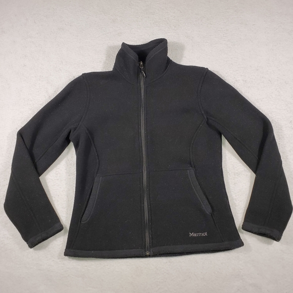 Marmot Black Full Zip Soft Warm Fleece Jacket Womens Size Small Outdoor Winter - Picture 2 of 8